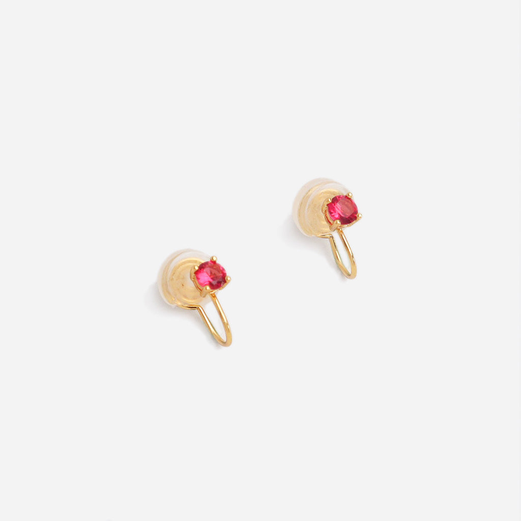 Rubin Gold Clip On Earrings