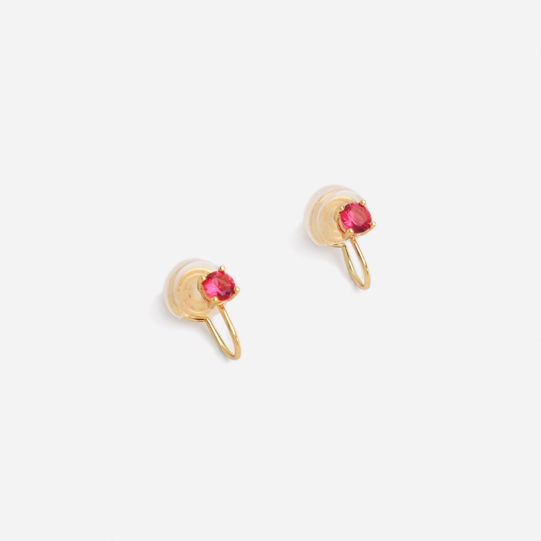 Rubin Gold Clip On Earrings