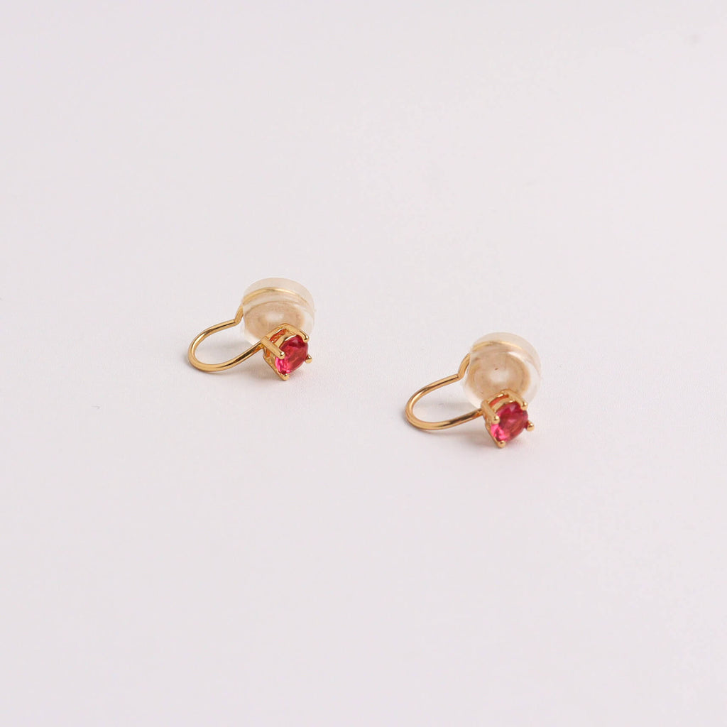 Rubin Gold Clip On Earrings