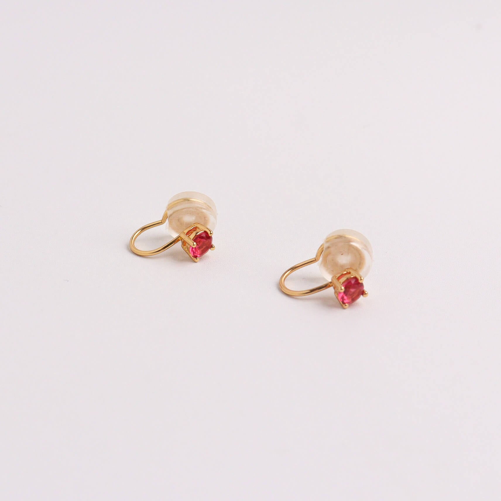 Rubin Gold Clip On Earrings