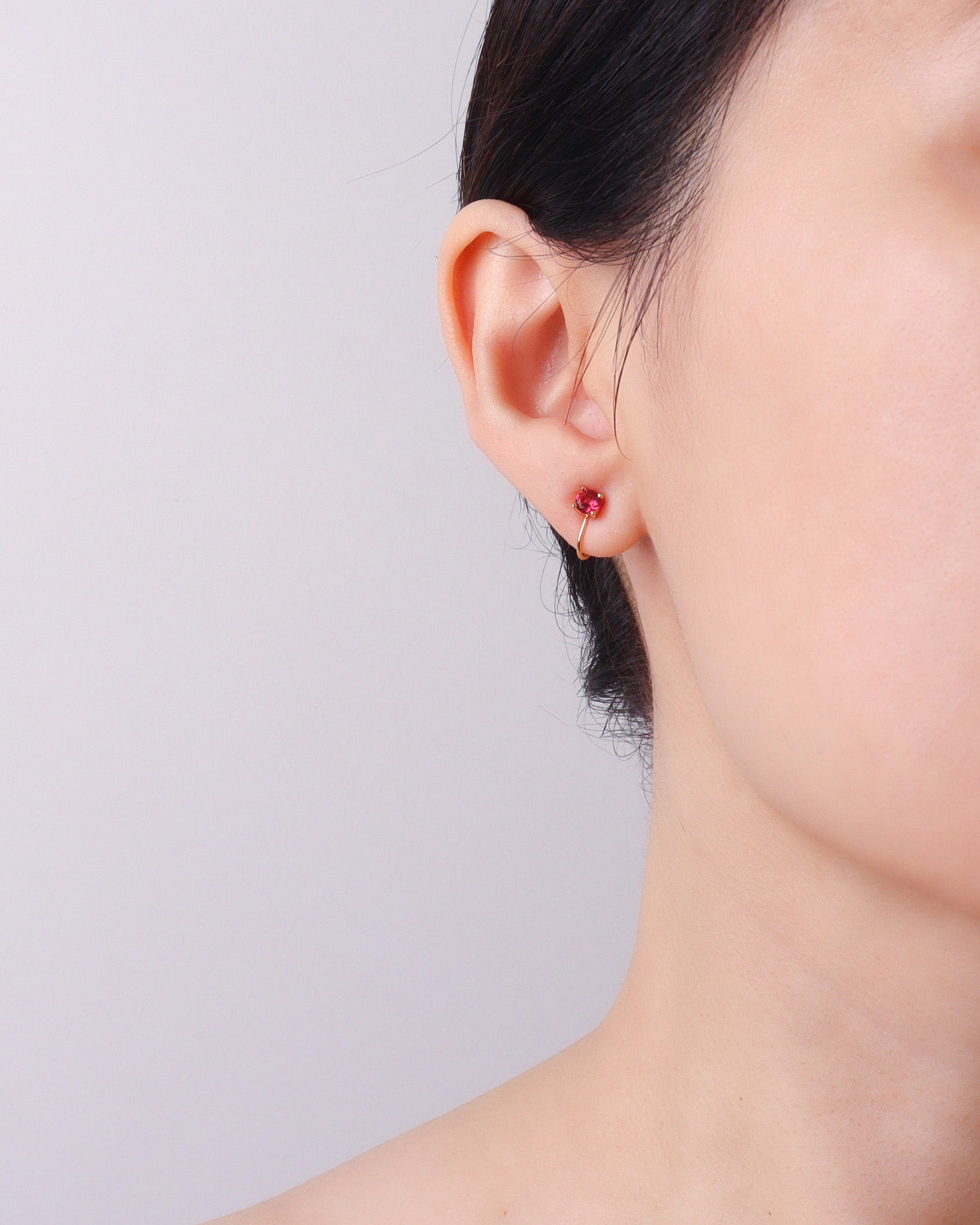 Rubin Gold Clip On Earrings