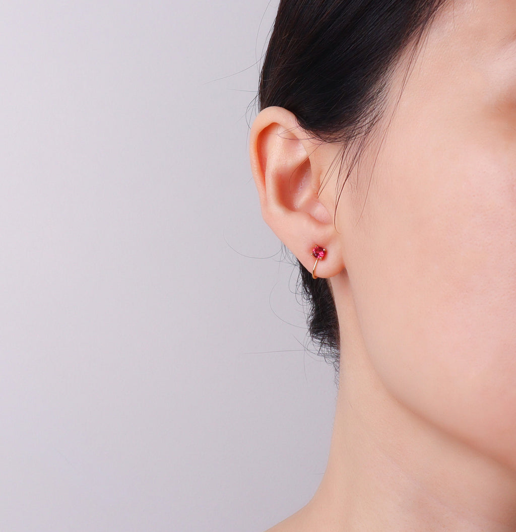 Rubin Gold Clip On Earrings