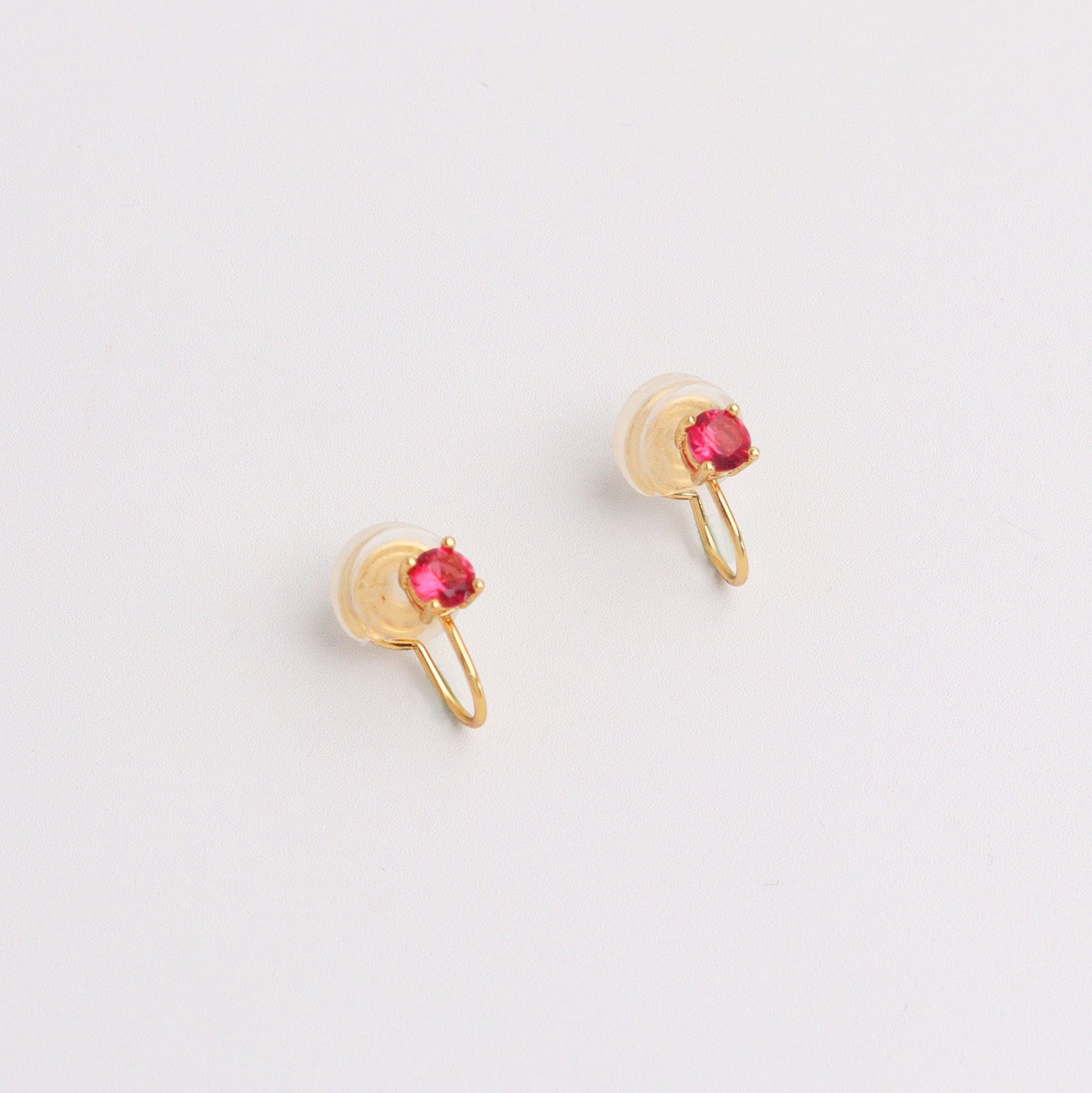 Rubin Gold Clip On Earrings
