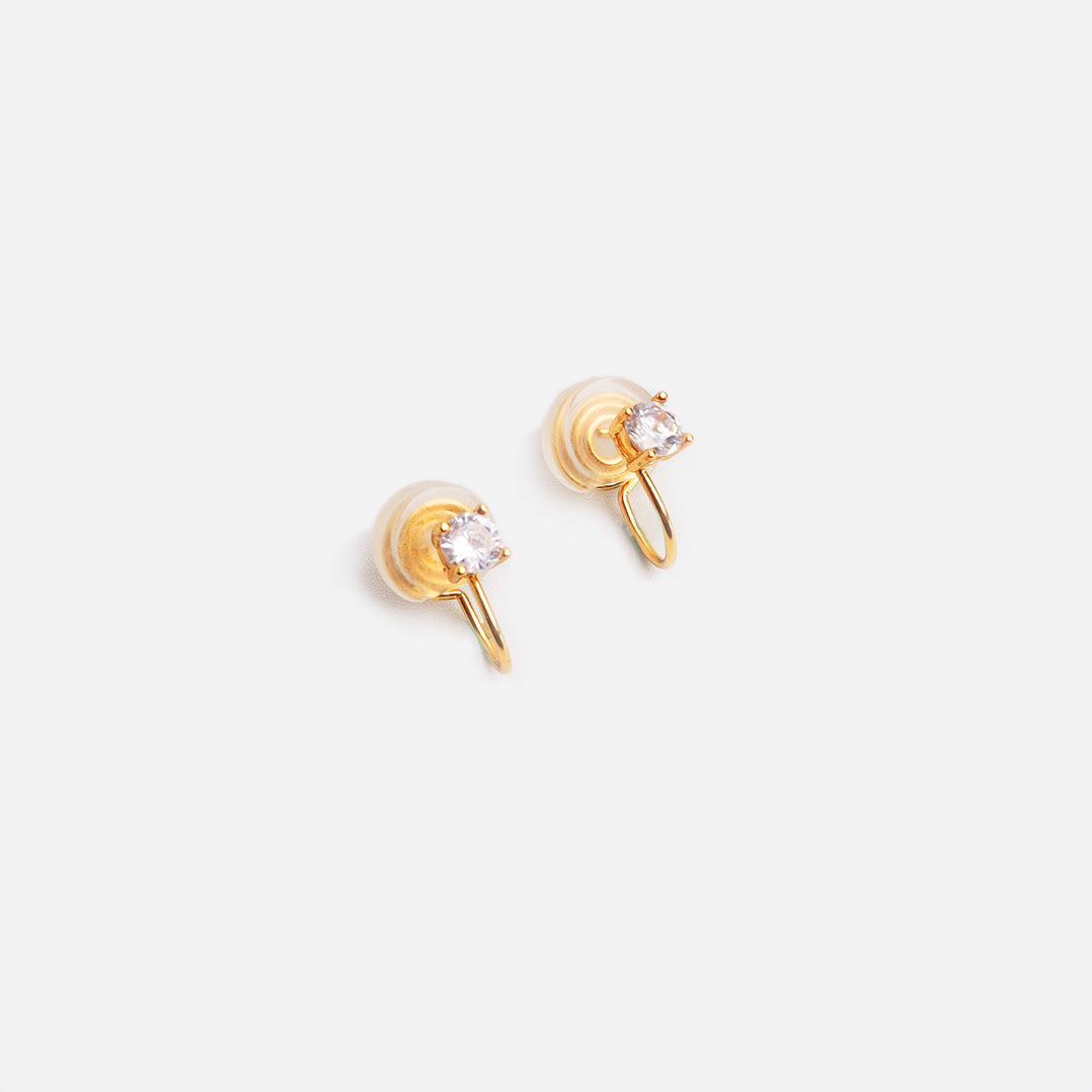 Rubin White Gold Clip On Earrings