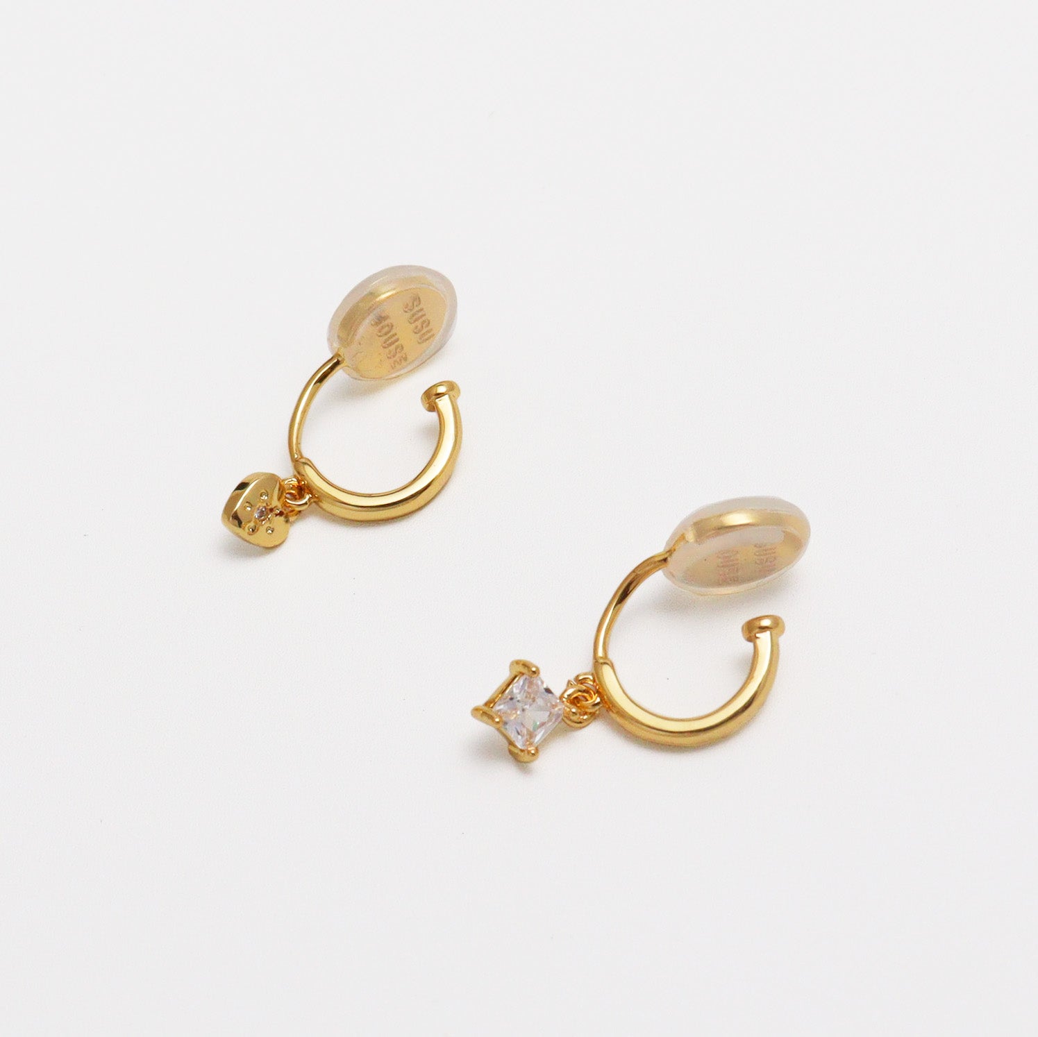 Ear Stamp Gold Clip On Earrings