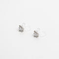 Zirconia Silver Clip On Stud Earrings