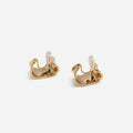 Reflector Gold Clip On Earrings