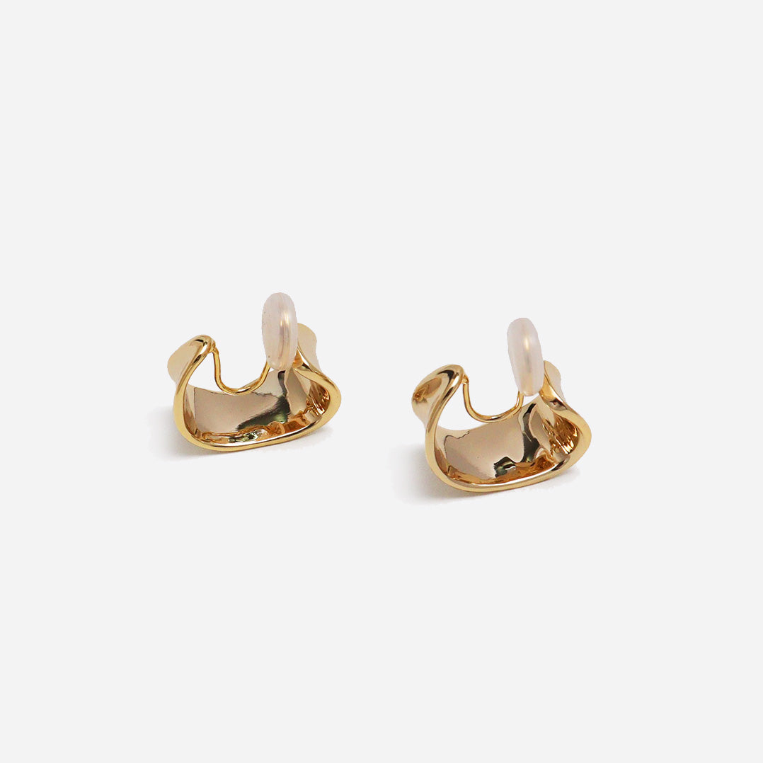 Reflector Gold Clip On Earrings