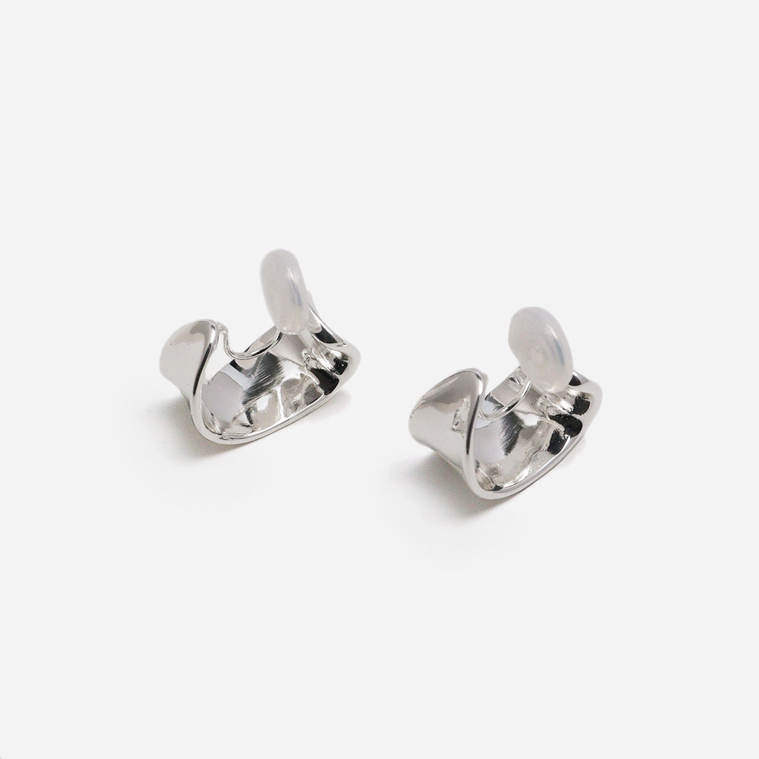 Reflector Silver Clip On Earrings