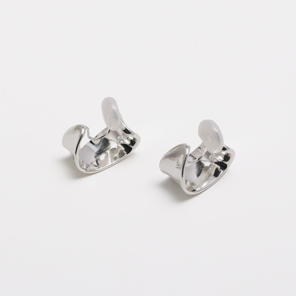 Reflector Silver Clip On Earrings