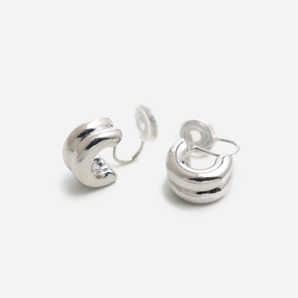 Duple Curve Clip On Earrings