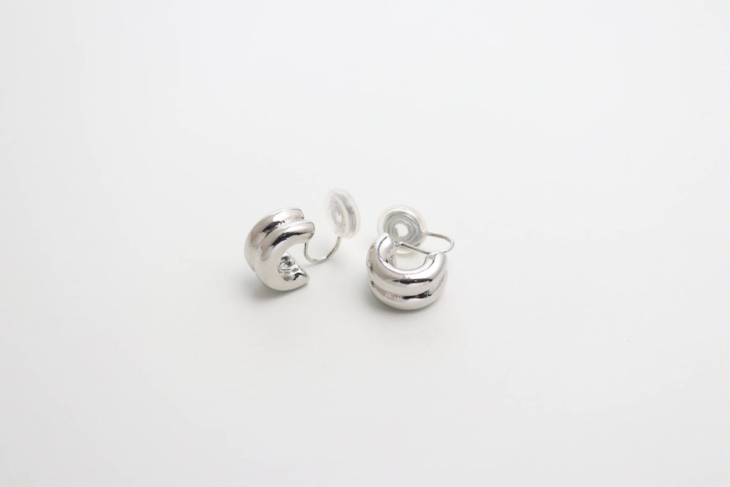 Duple Curve Clip On Earrings