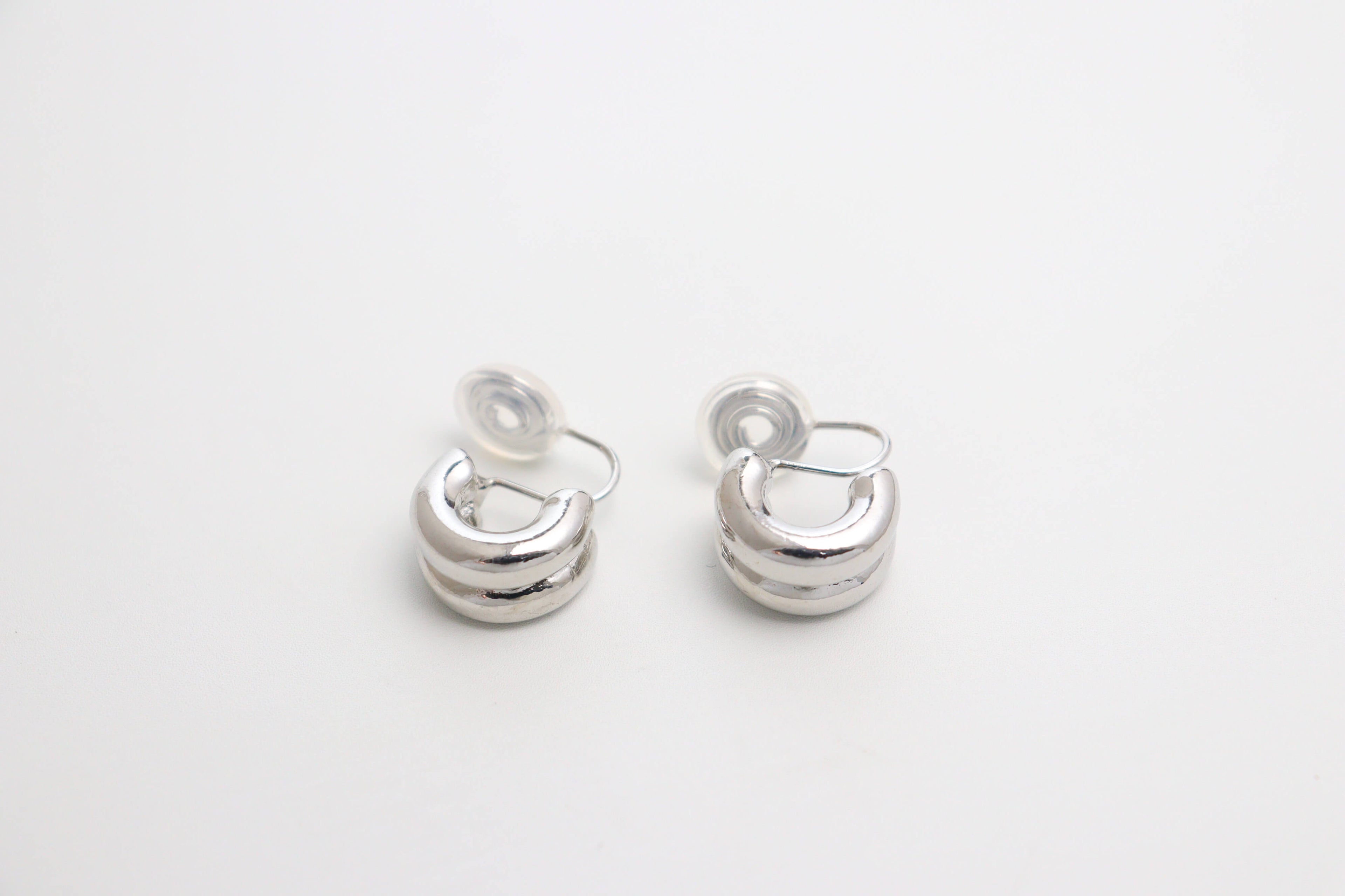 Duple Curve Clip On Earrings