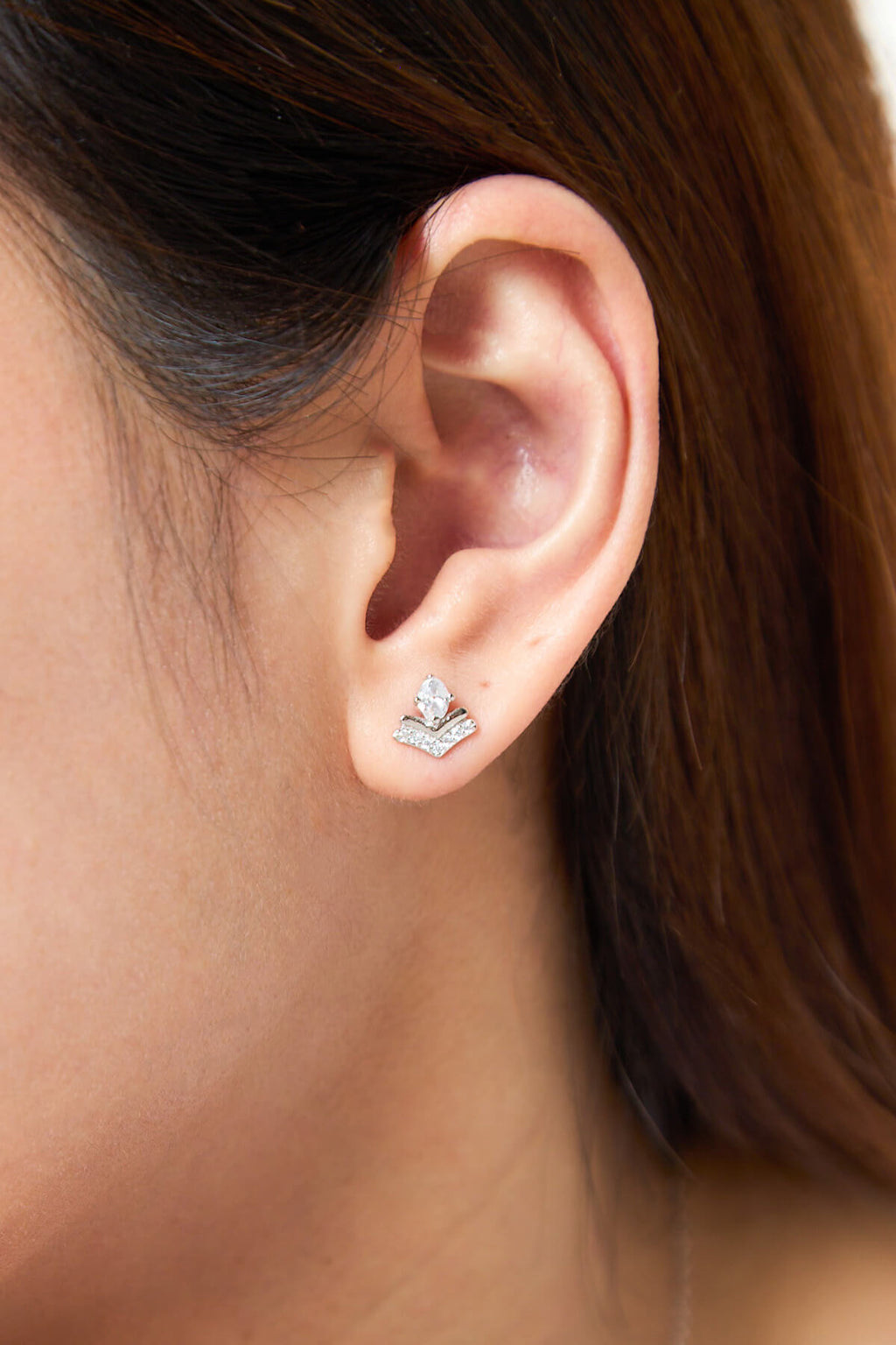 Stripe Silver 925 Stud Earrings