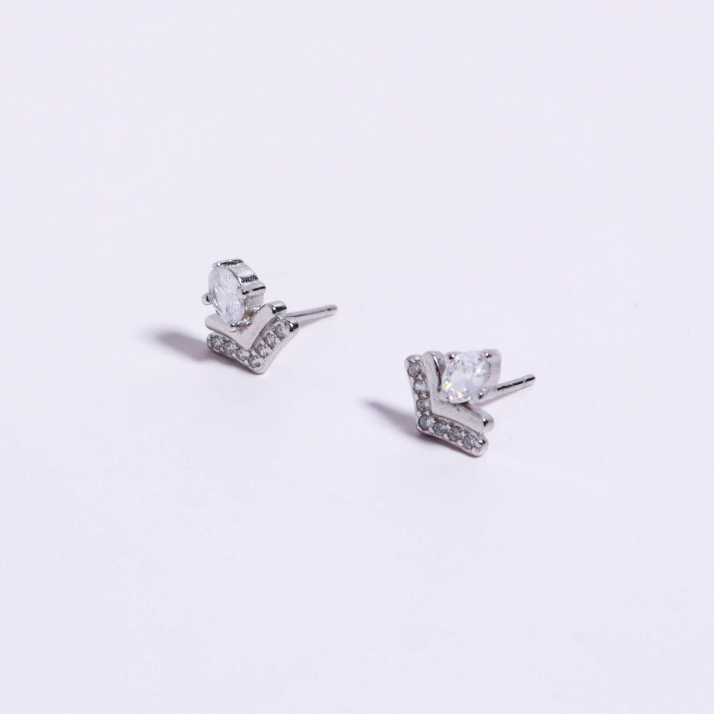 Stripe Silver 925 Stud Earrings