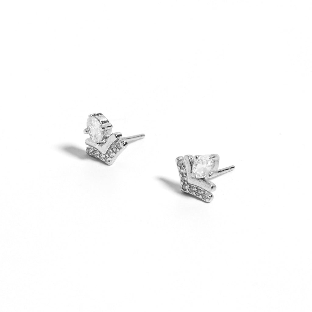 Stripe Silver 925 Stud Earrings