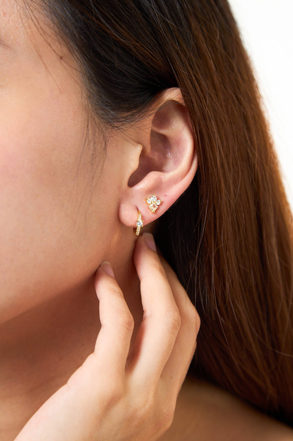 Cluster Pave Silver 925 Earrings