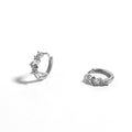 Stone Edging Silver 925 Huggies Earrings