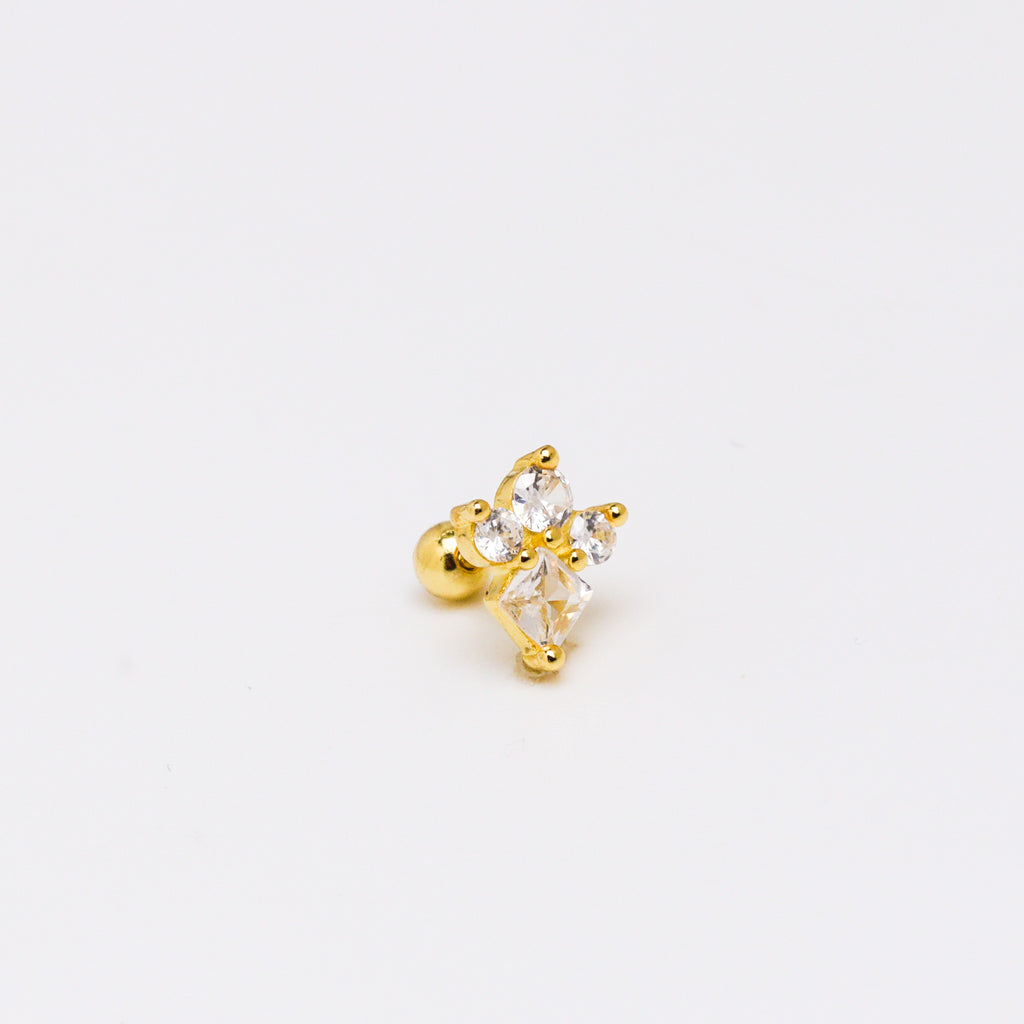 Glorious Checker Silver 925 Stud Earrings