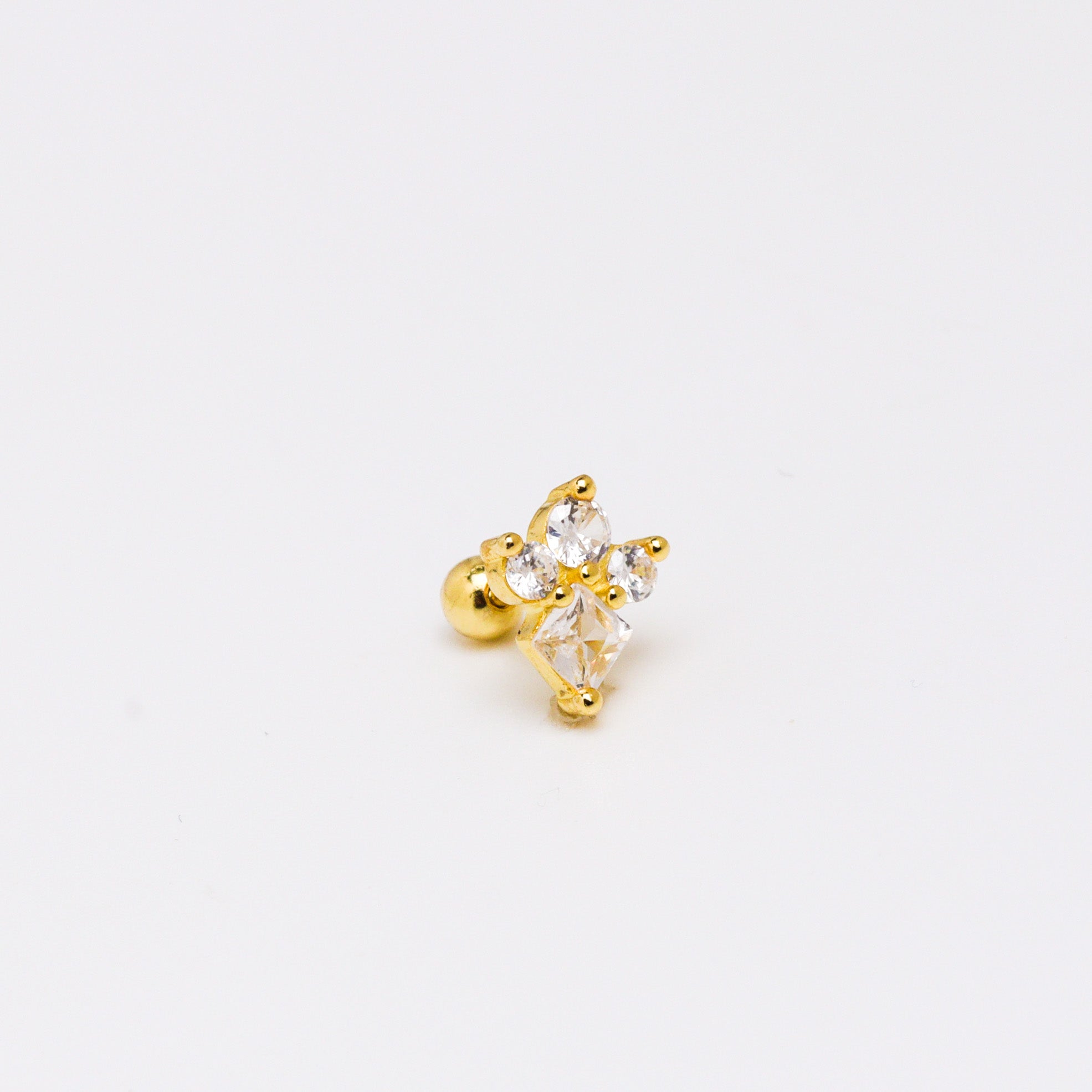 Glorious Checker Silver 925 Stud Earrings