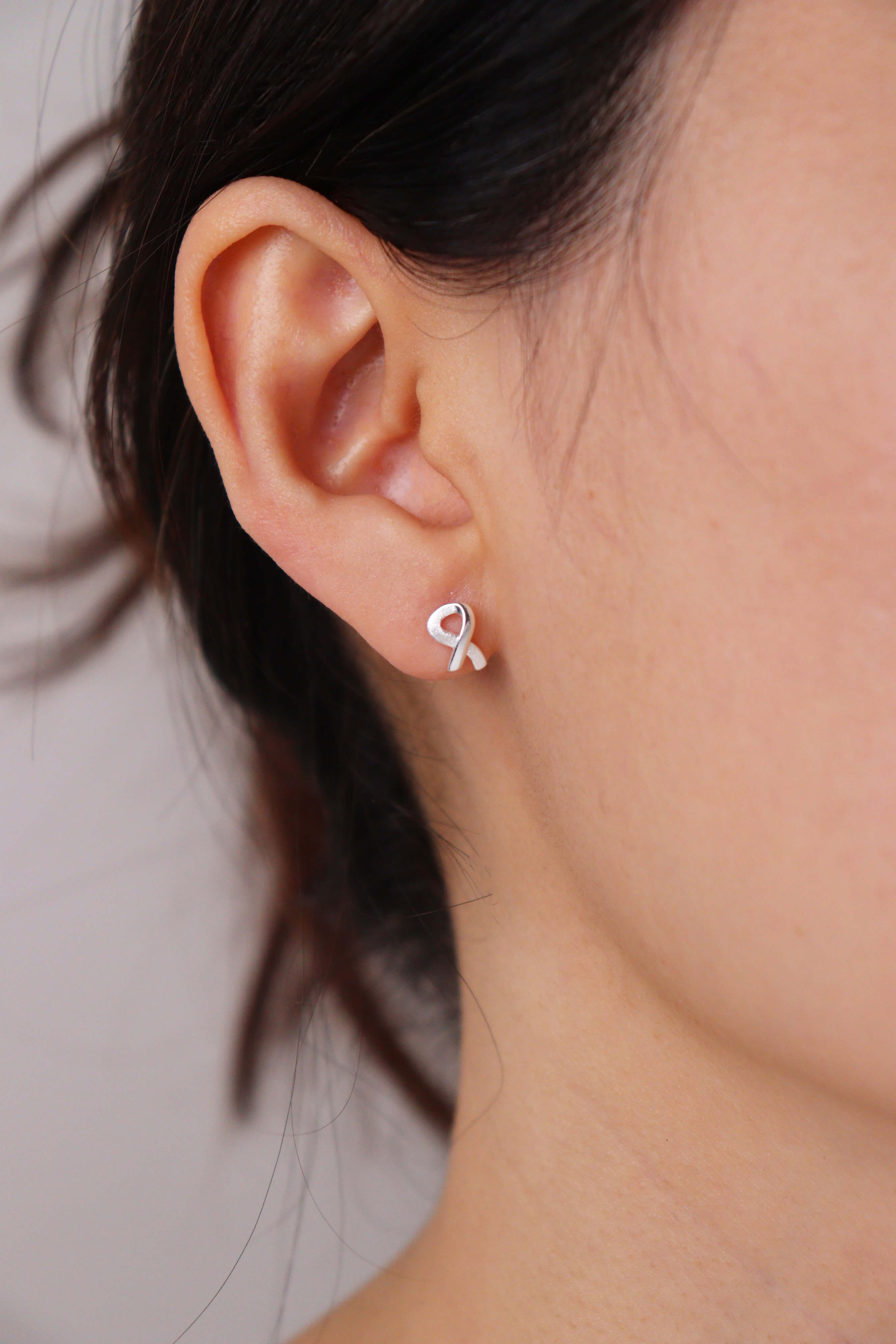 October Silver Stud Earrings