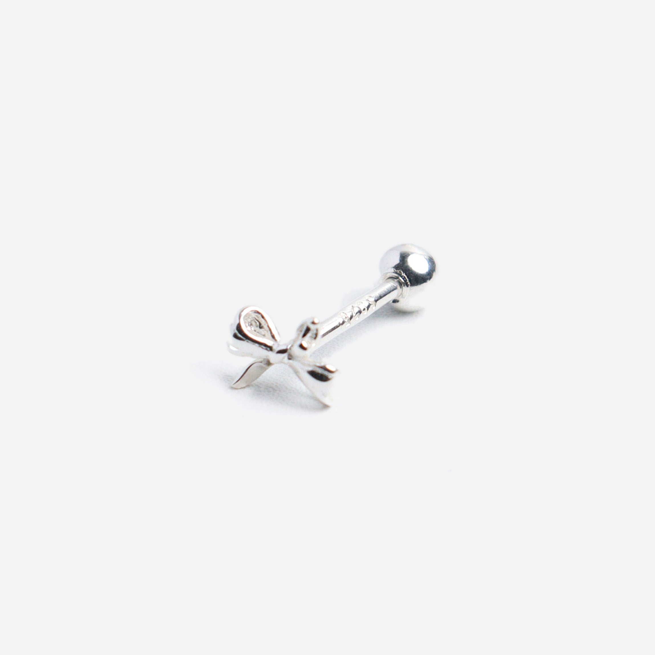Tiny Ribbon Silver 925 Stud Earrings