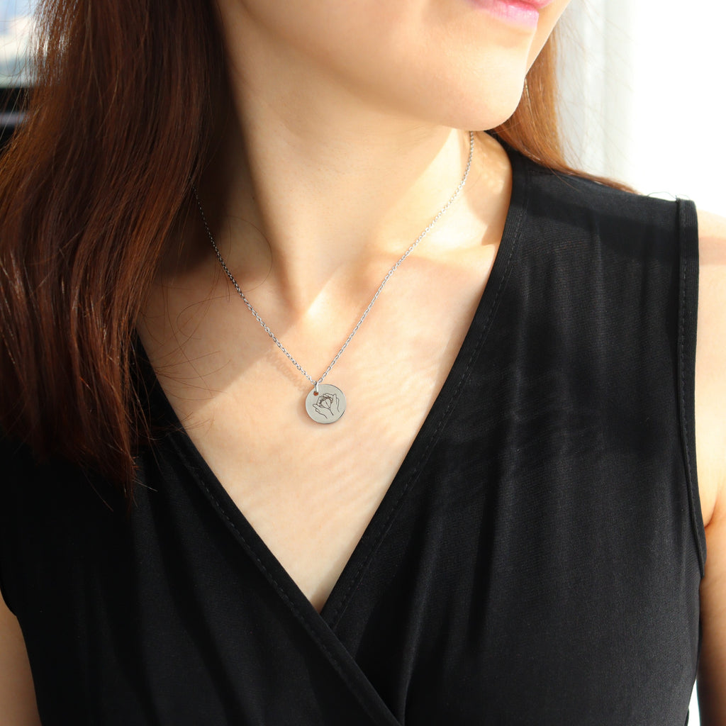 Personalized Portrait Illustration Engraved Necklace