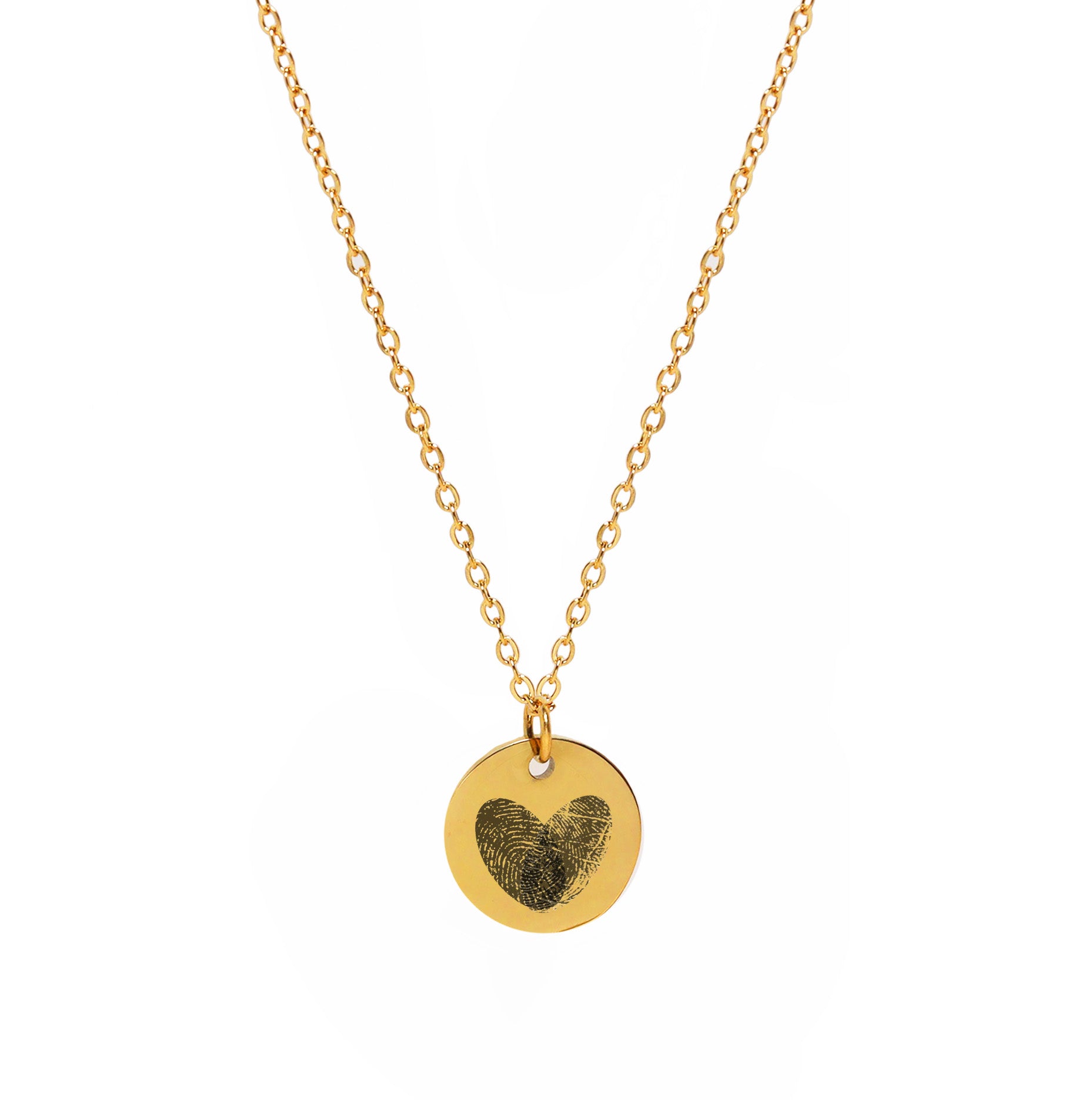Engrave Fingerprint Round Necklace