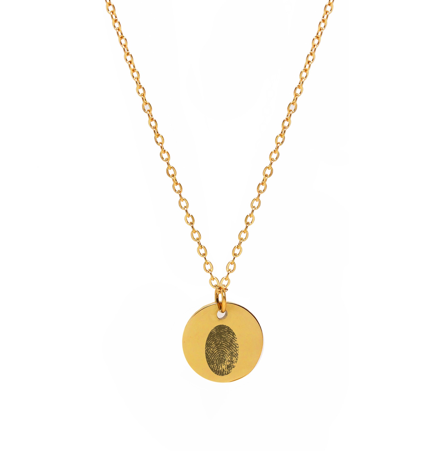 Engrave Fingerprint Round Necklace