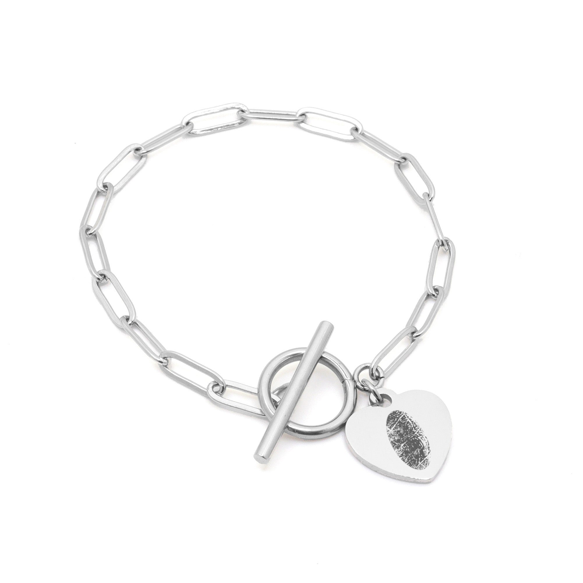 Engrave Fingerprint Love Charm Bracelet