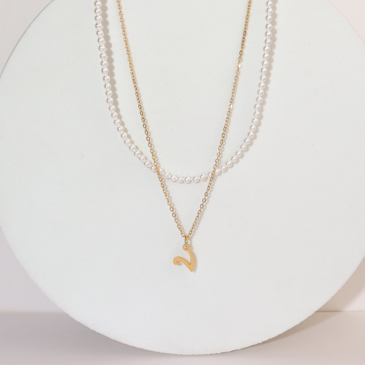 Just for You Initial Pearl Layered Necklace