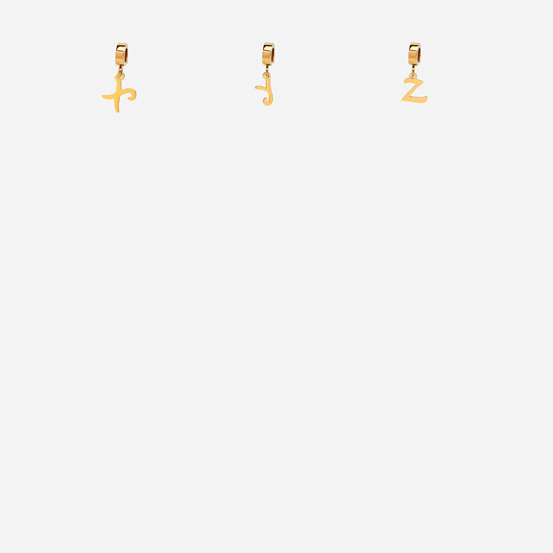 Alphabet Gold Clip On Charm