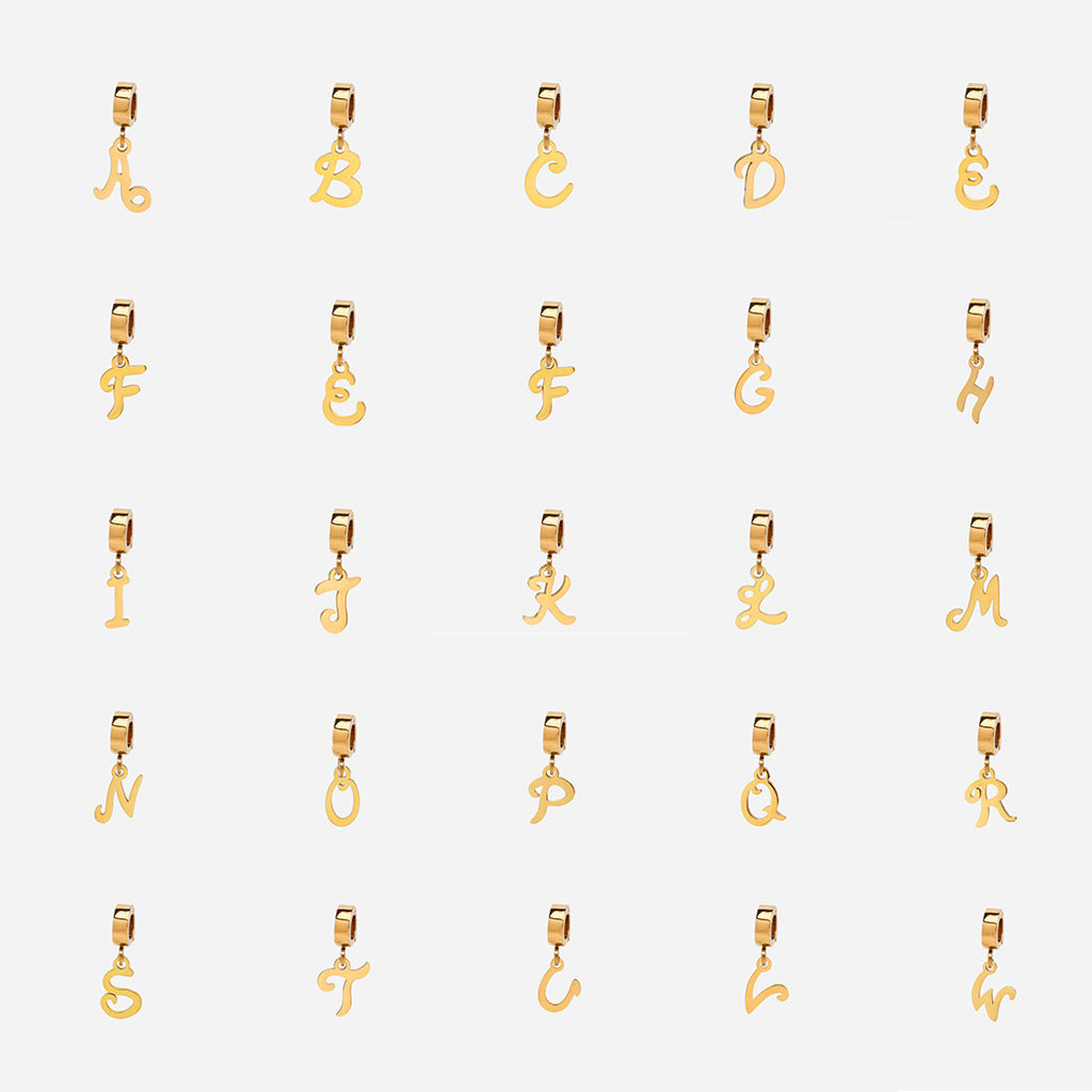Alphabet Gold Clip On Charm