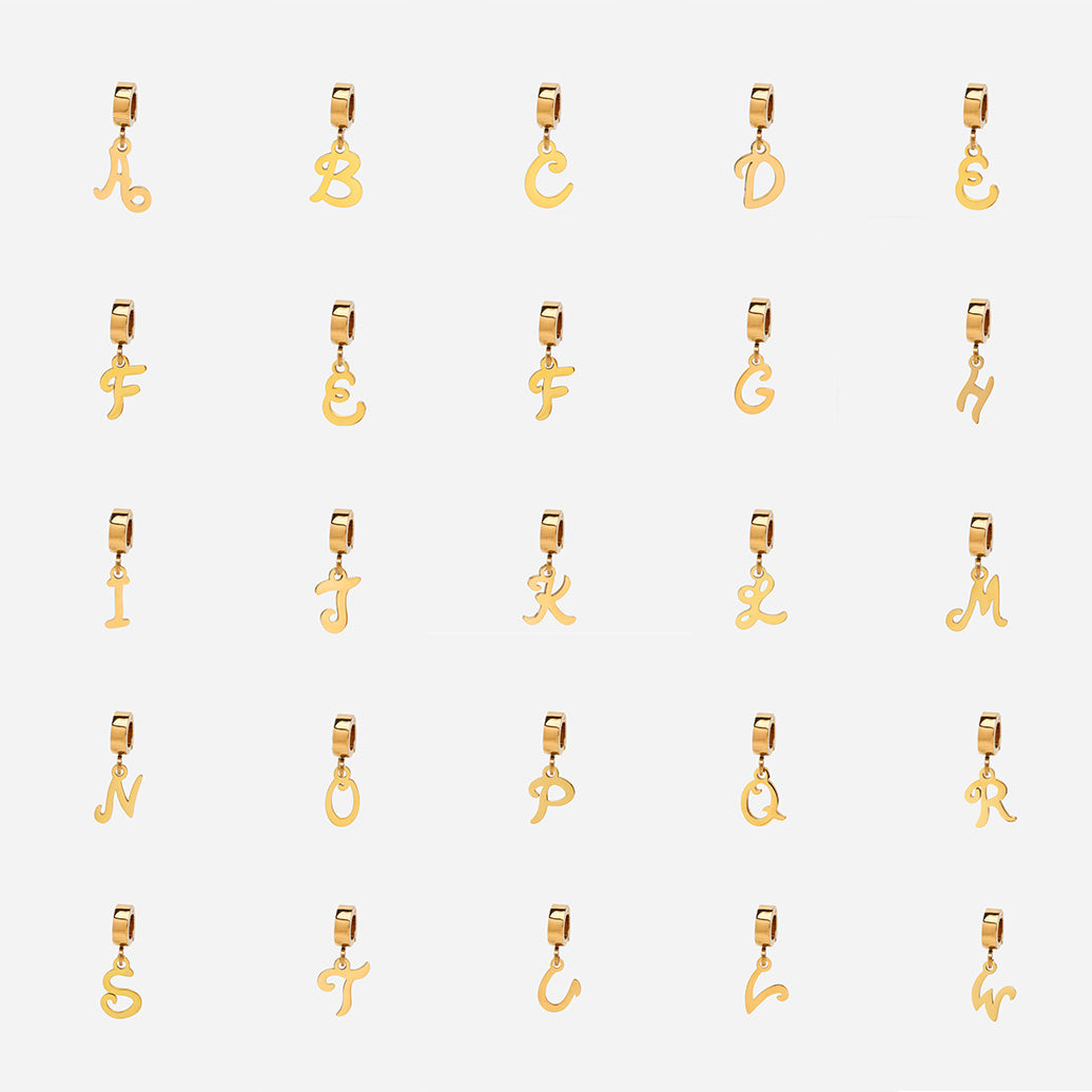 Alphabet Gold Clip On Charm