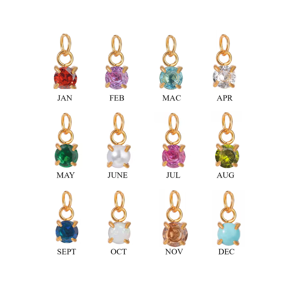 Personalised Birthstone and Initial Necklace