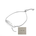 Engrave Silver Horizontal Bar Adjustable Bracelet
