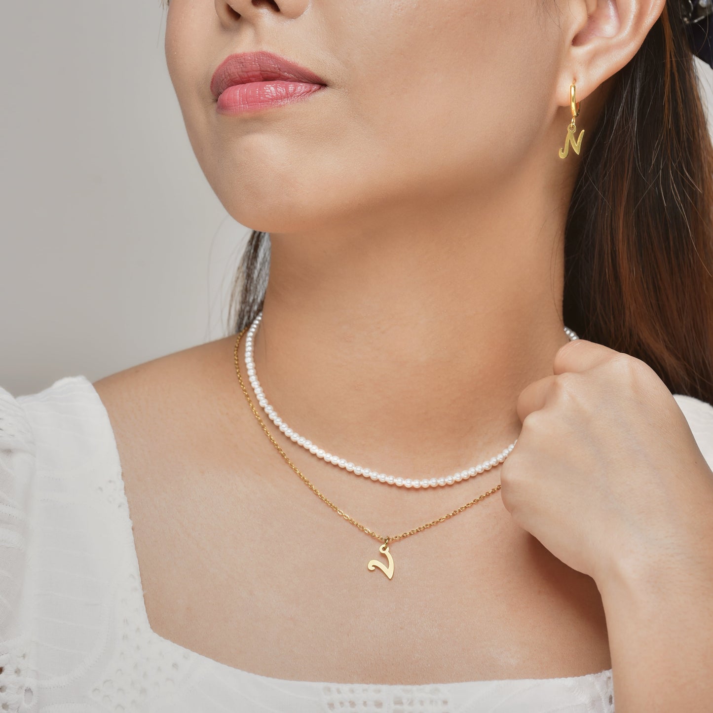 Just for You Initial Pearl Layered Necklace