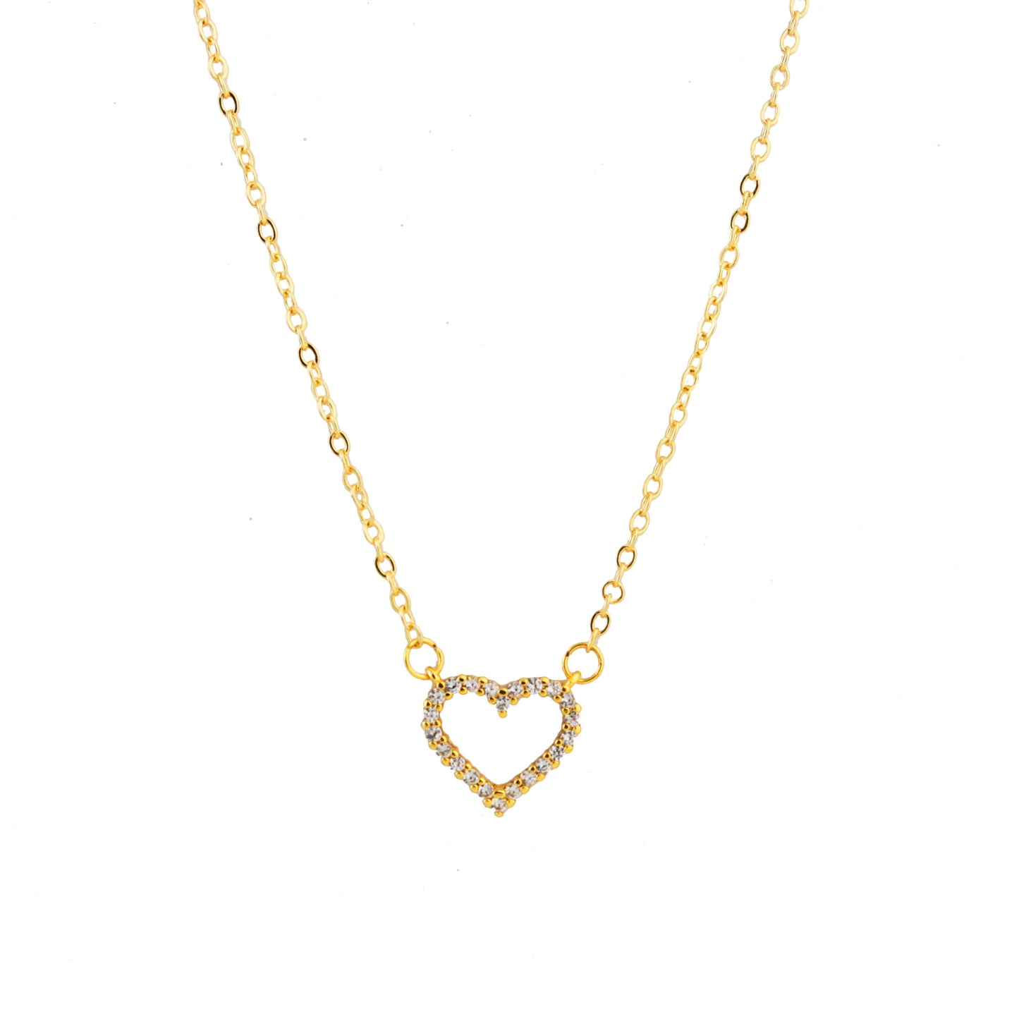 Glitter Heart Gold Necklace