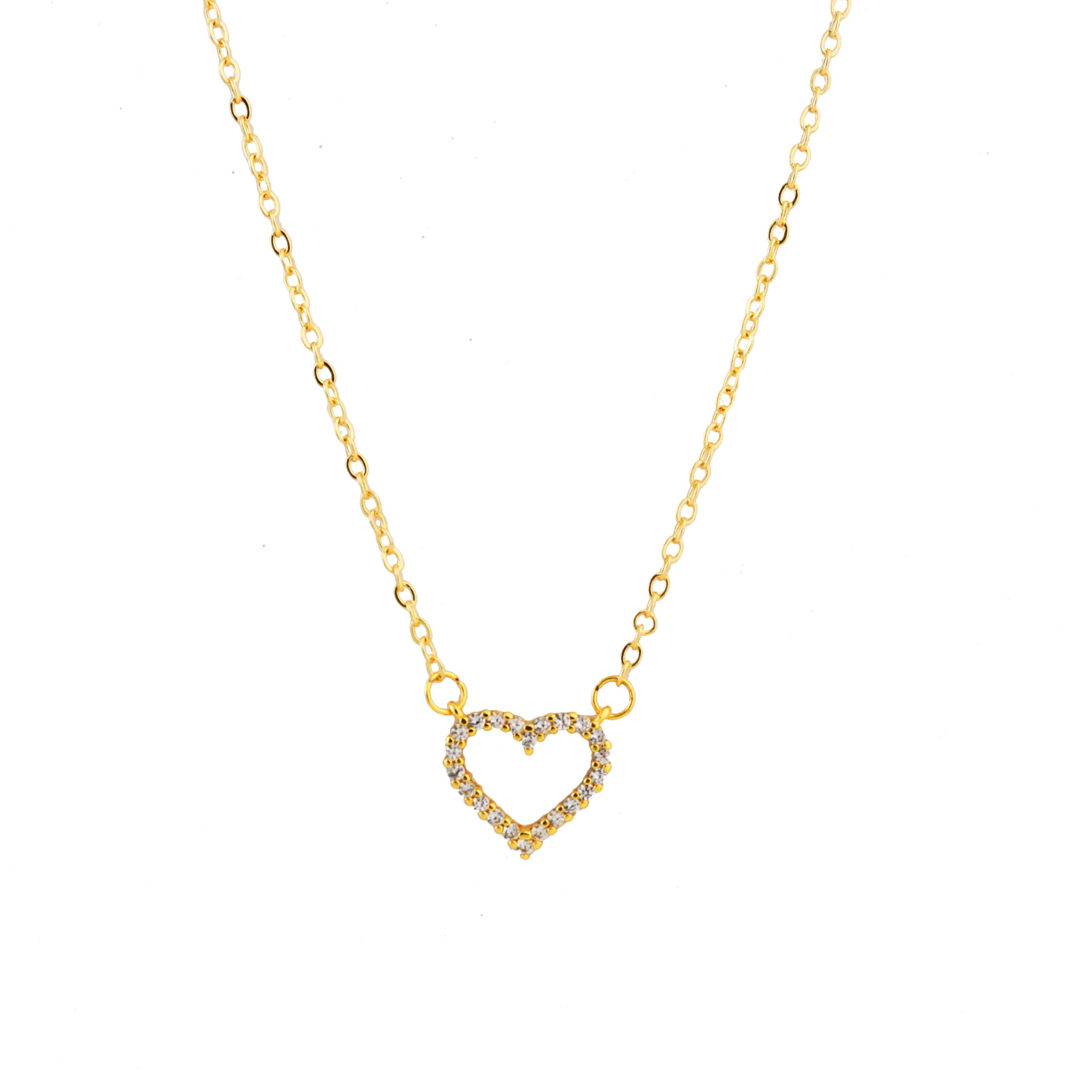 Glitter Heart Gold Necklace