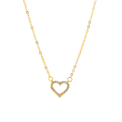 Glitter Heart Gold Necklace