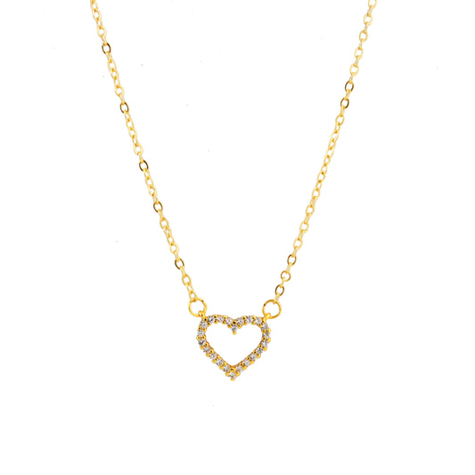 Glitter Heart Gold Necklace