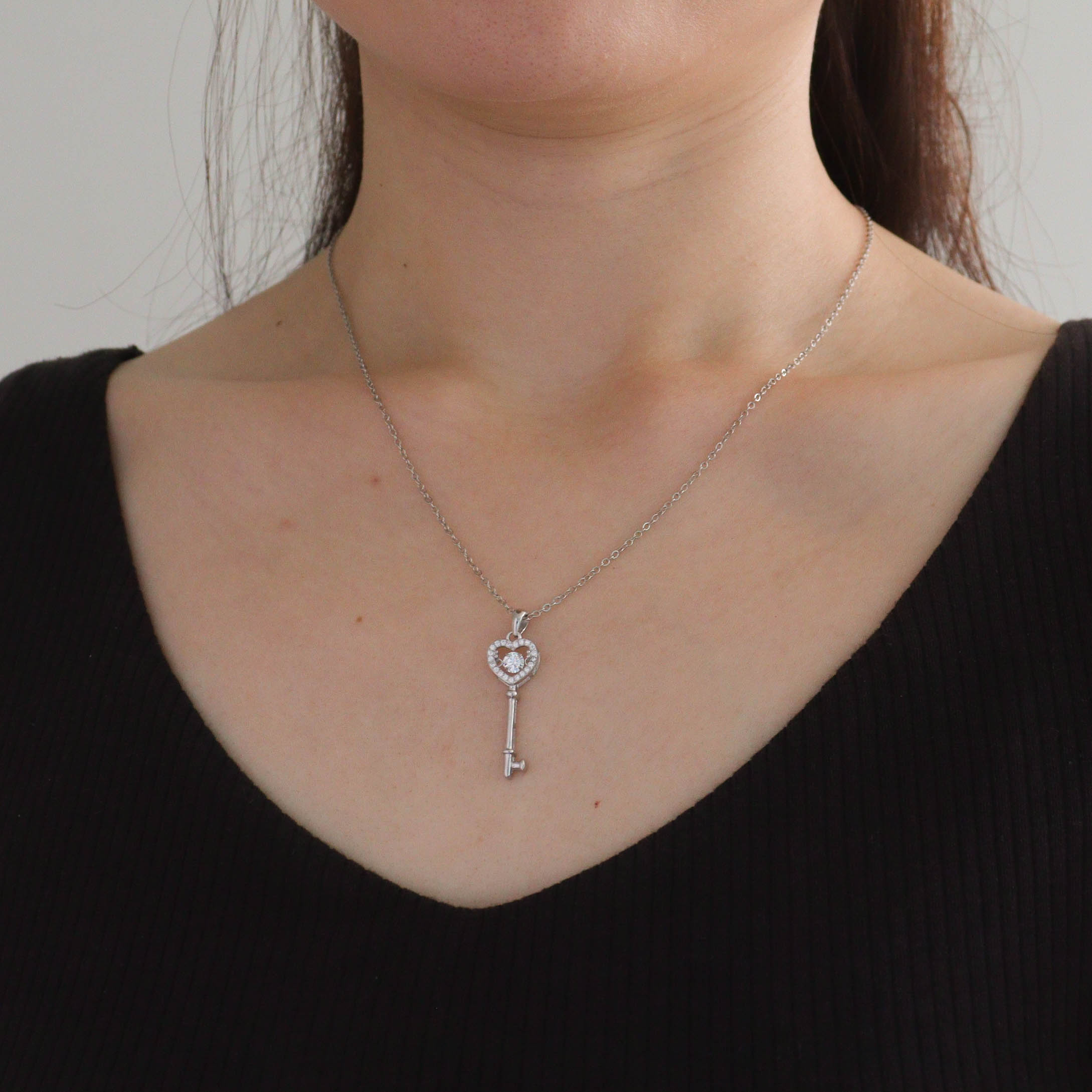 Key to Heart Dancing Silver 925 Necklace