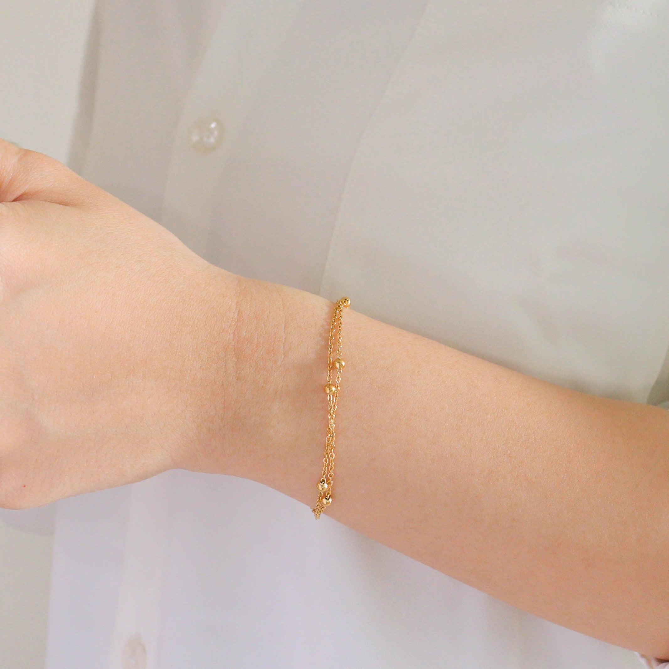 Double Beaded Chain Bracelet