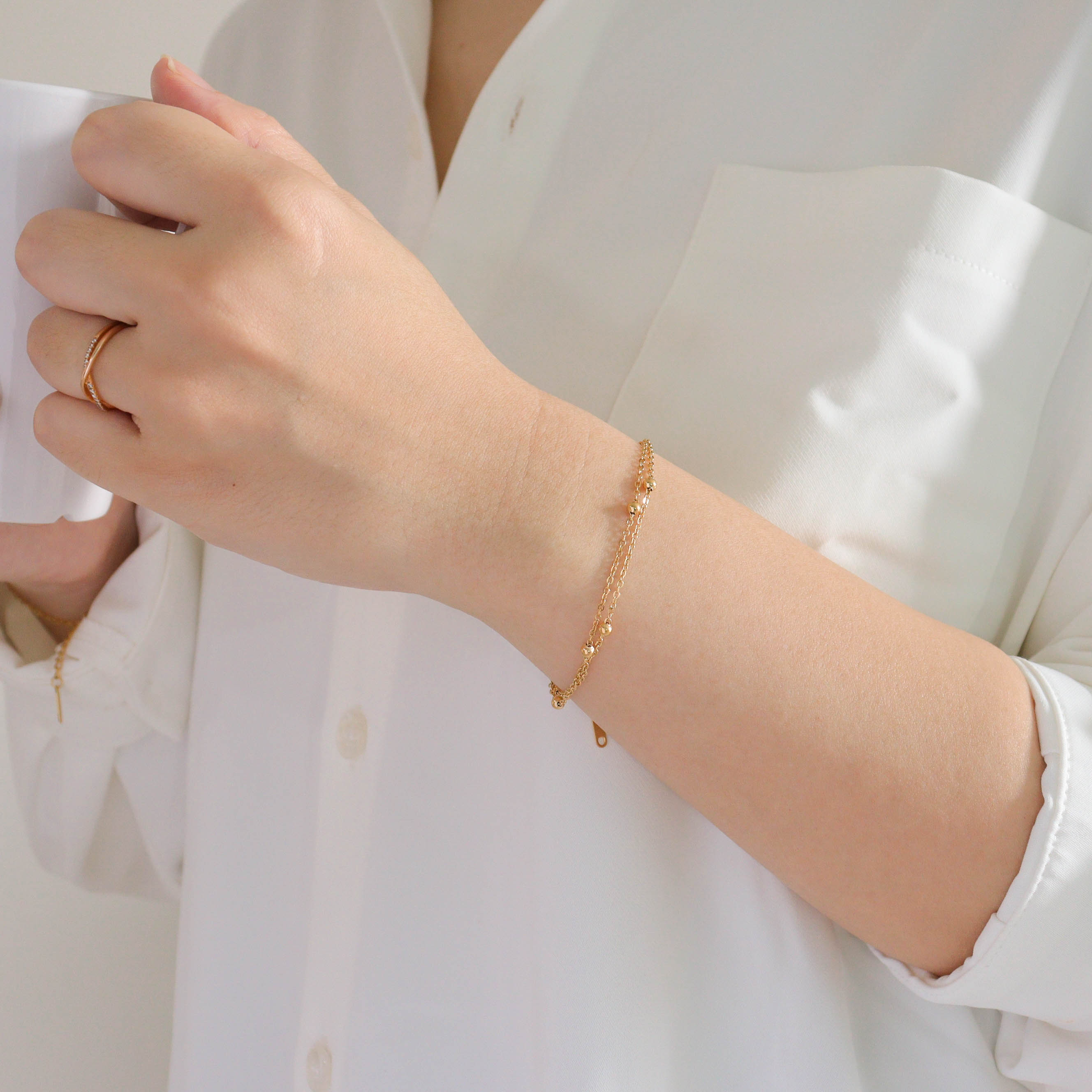 Double Beaded Chain Bracelet