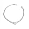 Silver Tiny Bloom Double Chain Bracelet