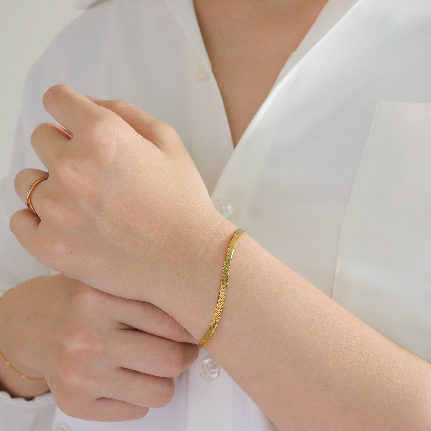 Snake Herringbone Chain Bracelet