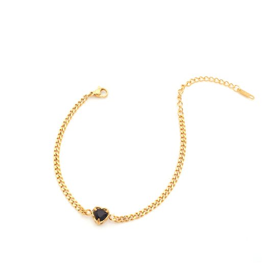 Black Heart Gold Bracelet