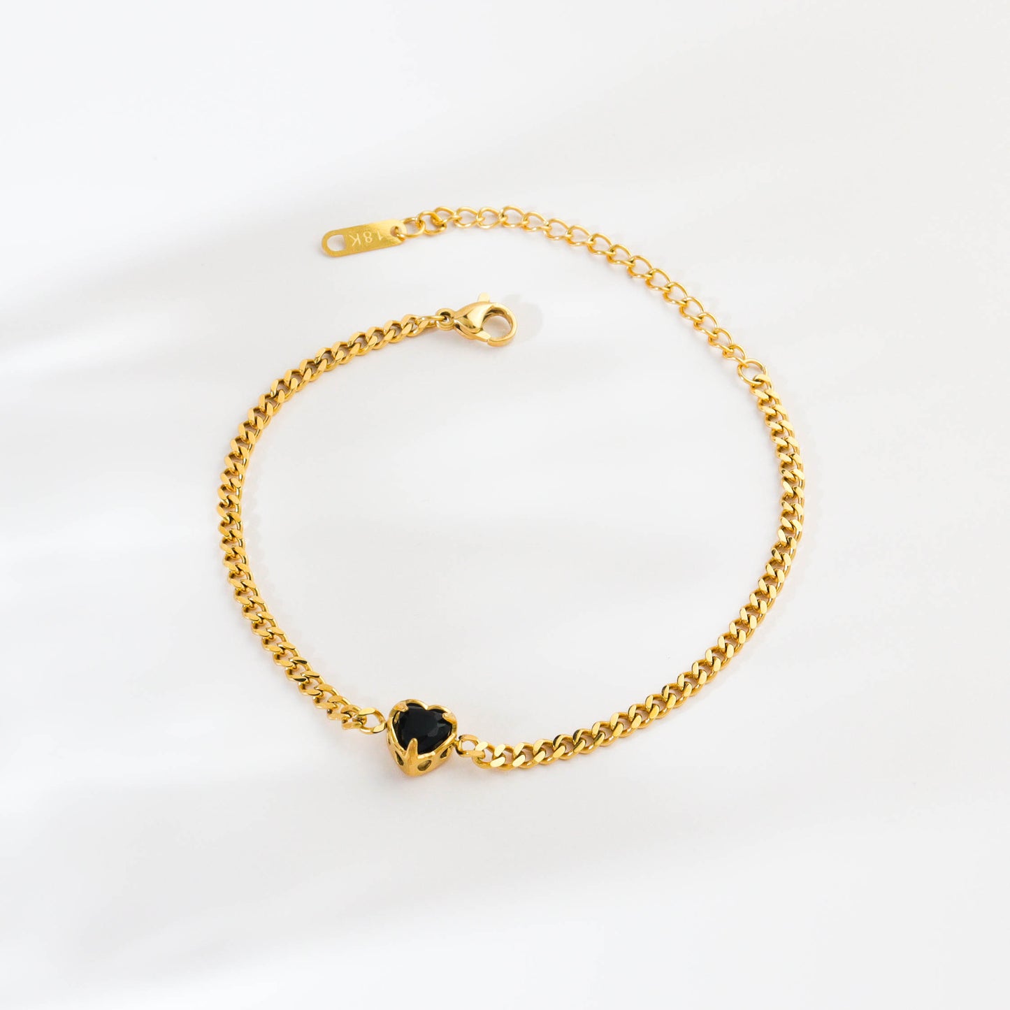 Black Heart Gold Bracelet