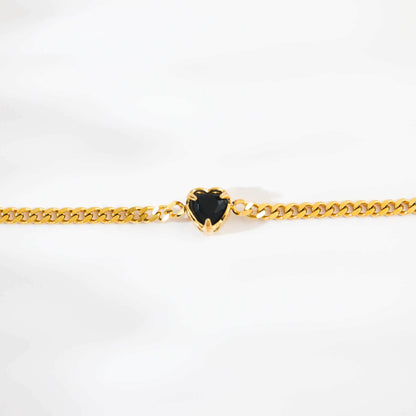 Black Heart Gold Bracelet
