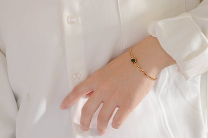 Black Heart Gold Bracelet